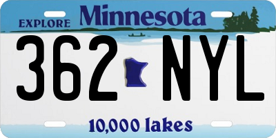 MN license plate 362NYL