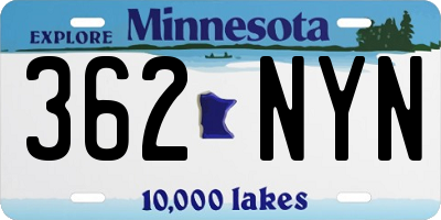 MN license plate 362NYN