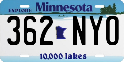 MN license plate 362NYO