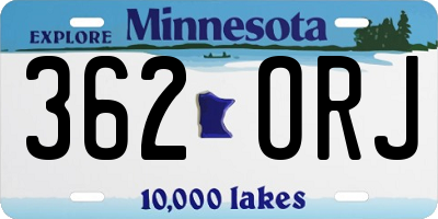 MN license plate 362ORJ