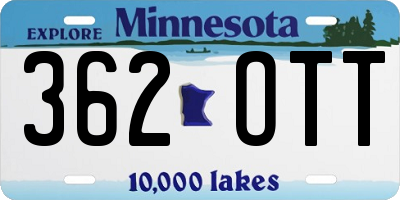 MN license plate 362OTT