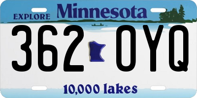 MN license plate 362OYQ