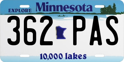 MN license plate 362PAS