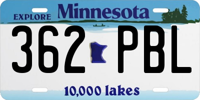 MN license plate 362PBL