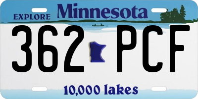 MN license plate 362PCF