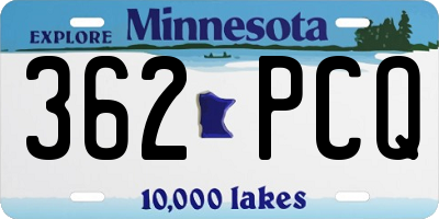 MN license plate 362PCQ