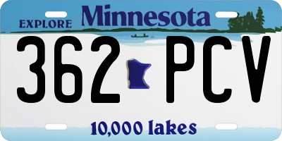 MN license plate 362PCV