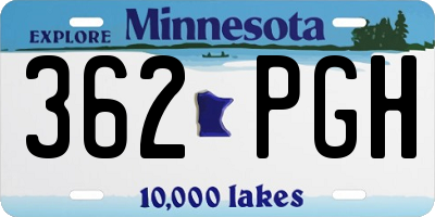 MN license plate 362PGH