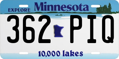 MN license plate 362PIQ