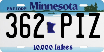 MN license plate 362PIZ
