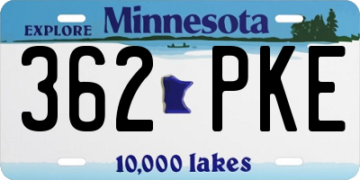 MN license plate 362PKE