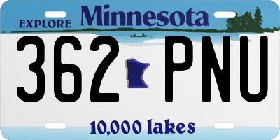 MN license plate 362PNU