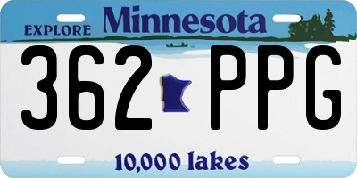 MN license plate 362PPG