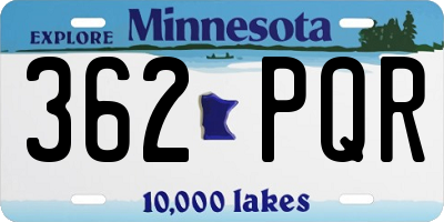 MN license plate 362PQR