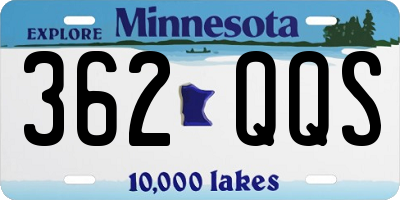 MN license plate 362QQS