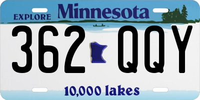 MN license plate 362QQY