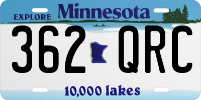 MN license plate 362QRC