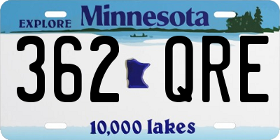 MN license plate 362QRE