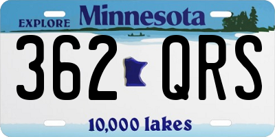 MN license plate 362QRS