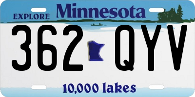 MN license plate 362QYV