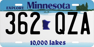 MN license plate 362QZA