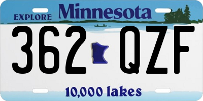 MN license plate 362QZF