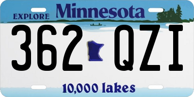MN license plate 362QZI