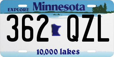 MN license plate 362QZL