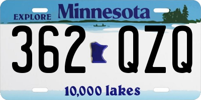 MN license plate 362QZQ