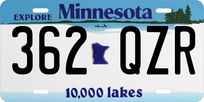MN license plate 362QZR