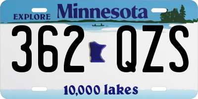 MN license plate 362QZS