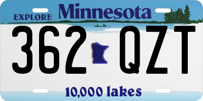 MN license plate 362QZT