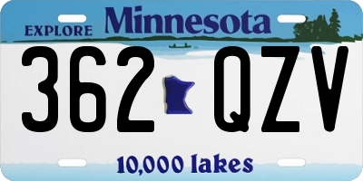 MN license plate 362QZV