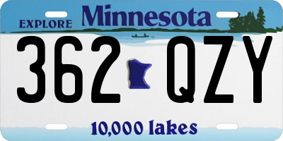 MN license plate 362QZY