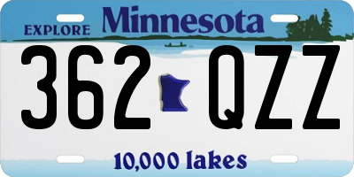MN license plate 362QZZ
