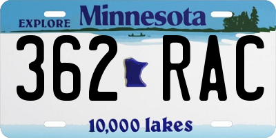 MN license plate 362RAC