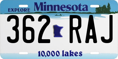 MN license plate 362RAJ