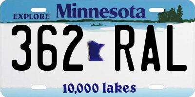 MN license plate 362RAL