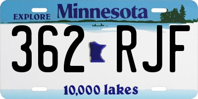 MN license plate 362RJF