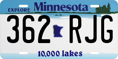 MN license plate 362RJG