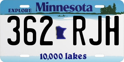 MN license plate 362RJH