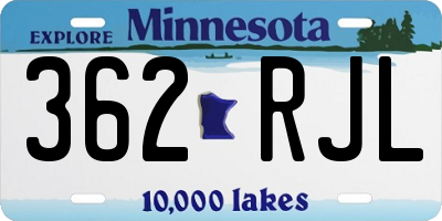MN license plate 362RJL