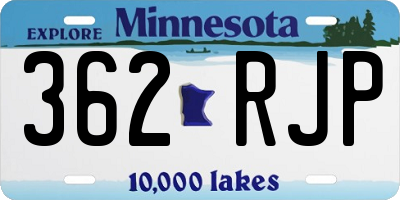 MN license plate 362RJP