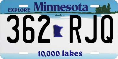 MN license plate 362RJQ