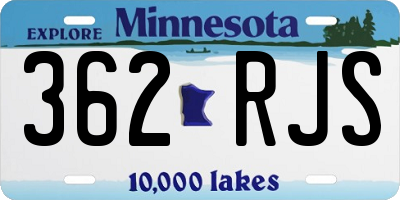 MN license plate 362RJS