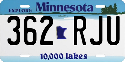 MN license plate 362RJU