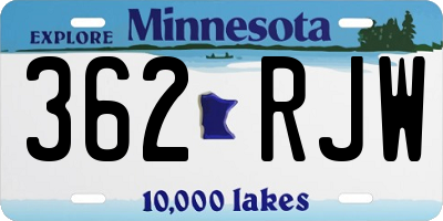MN license plate 362RJW