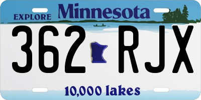 MN license plate 362RJX
