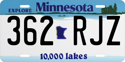 MN license plate 362RJZ