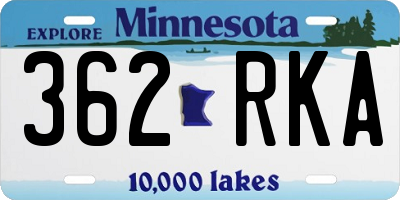 MN license plate 362RKA